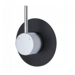 Kaya Up Wall Mixer, Large Round Matte Black Plate